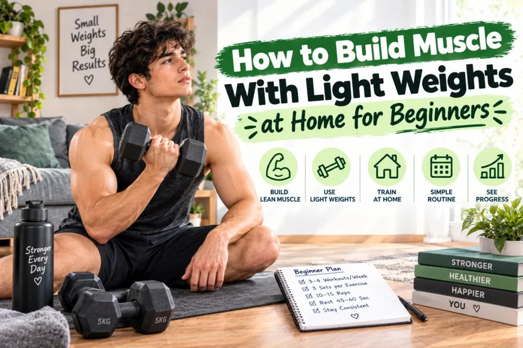 How to Build Muscle With Light Weights at Home for Beginners